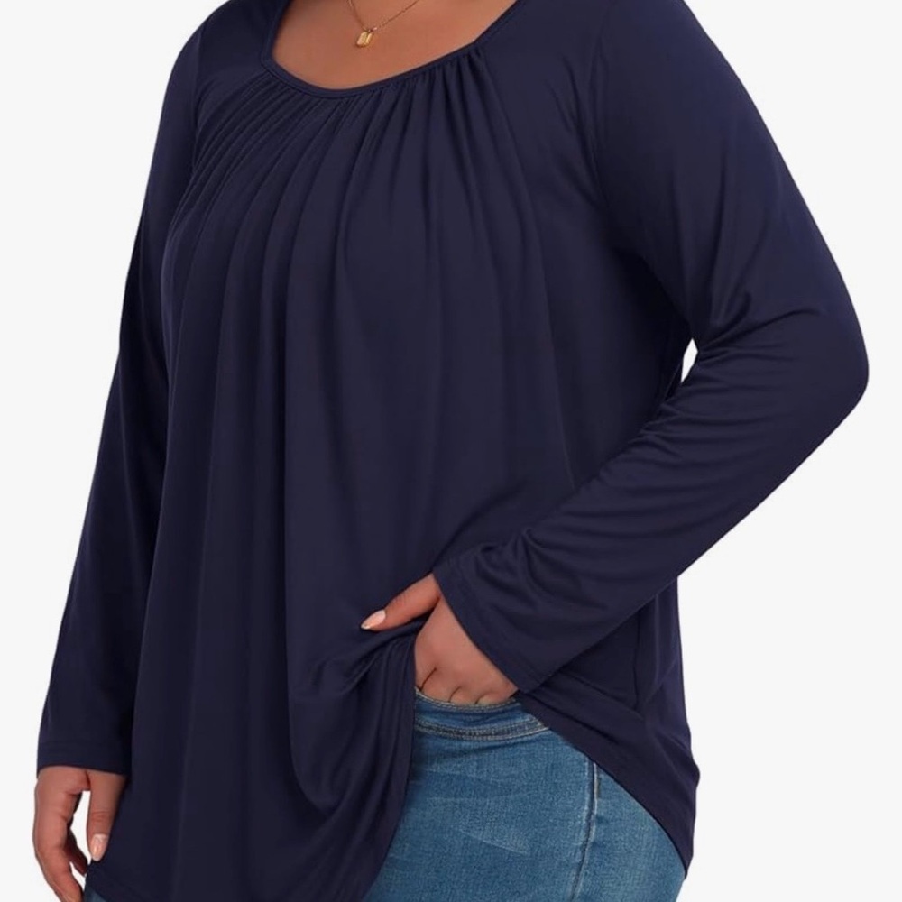 NEW Muse Show plus size long sleeve navy top